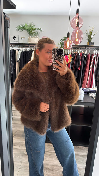 Faux Fur Jasje Bruin