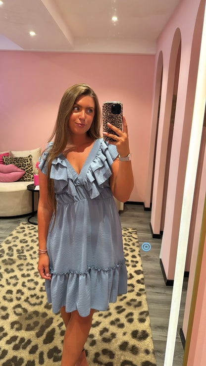 Ruffle Romance Jurkje Blauw