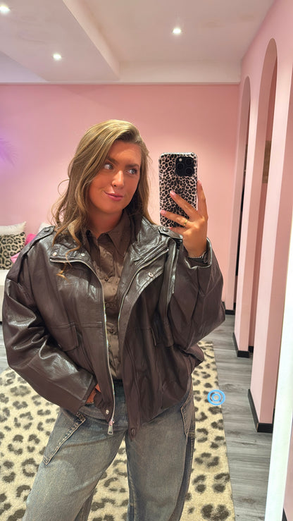 Leather Jacket Vivi Brown