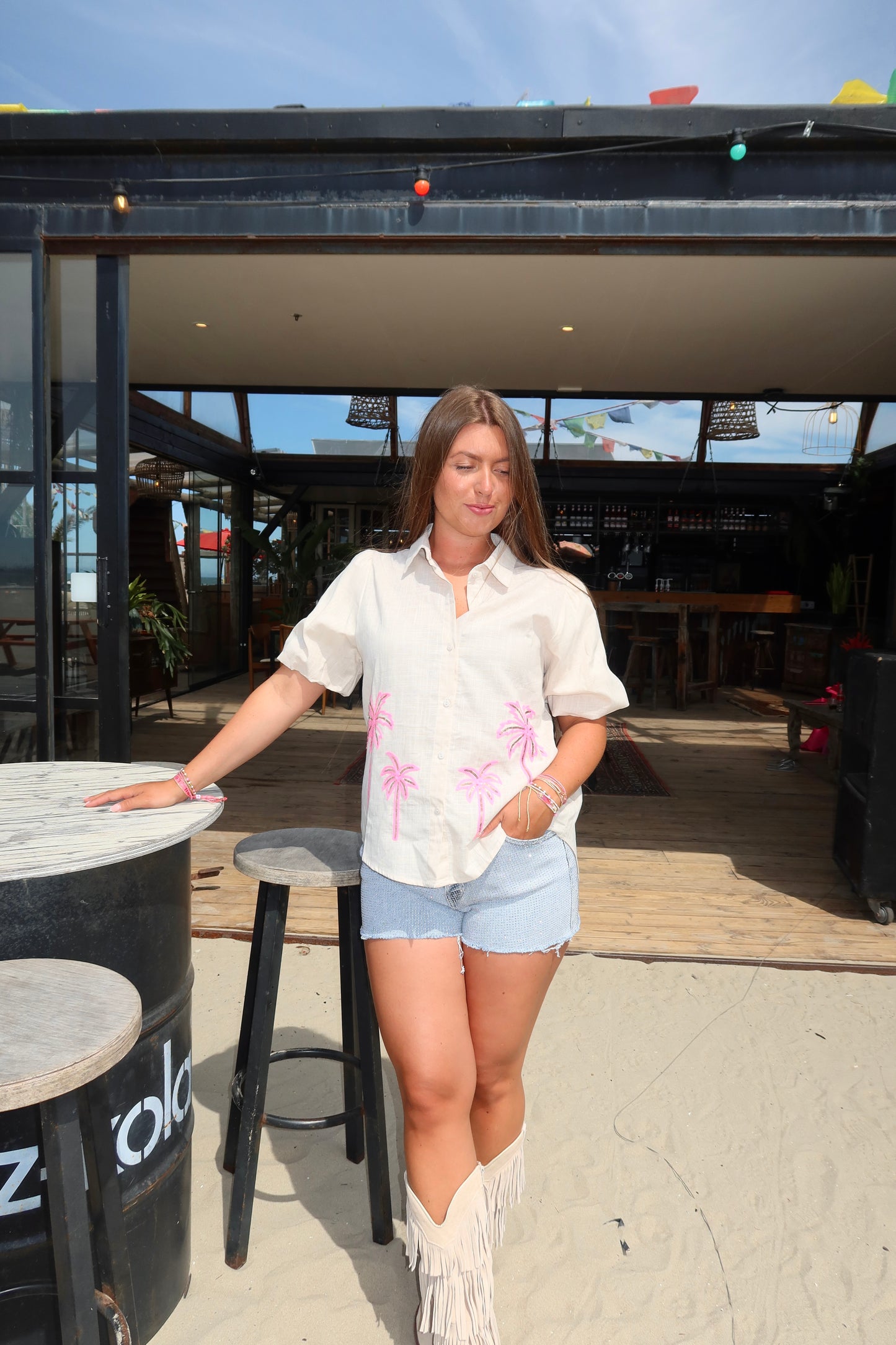 Blouse Palmboom Beige