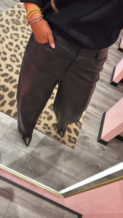 Leather Balloon Broek Zwart