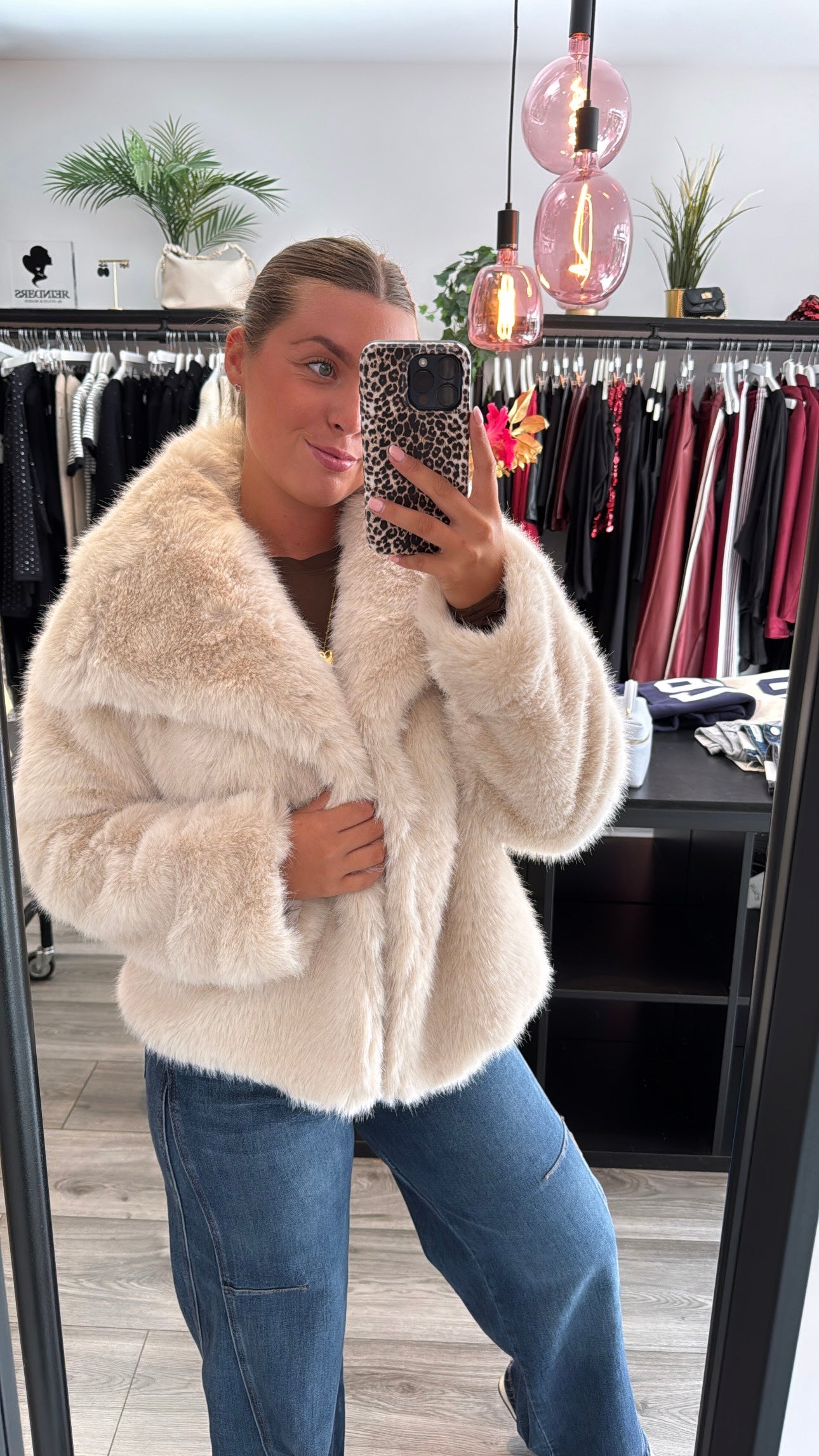 Faux Fur Jasje Off White