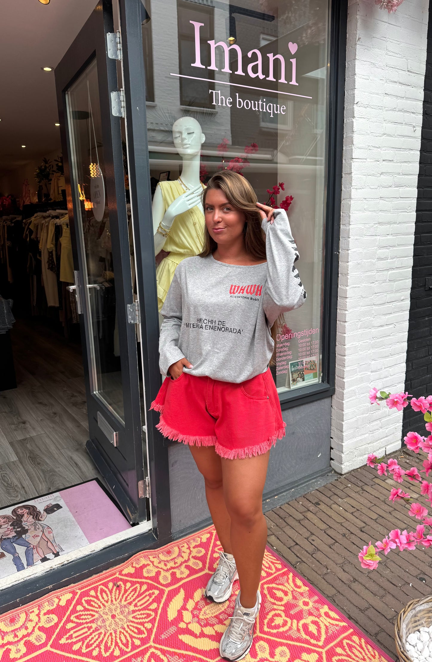 Off Shoulder Longsleeve Grijs