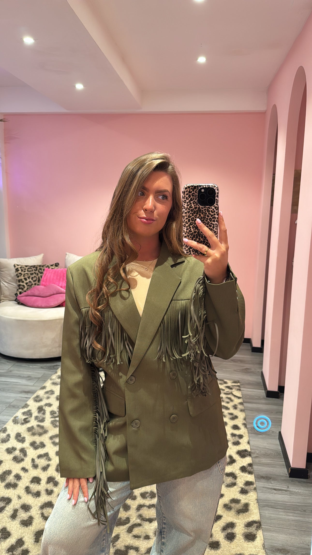 Ambika Blazer Army Fringe