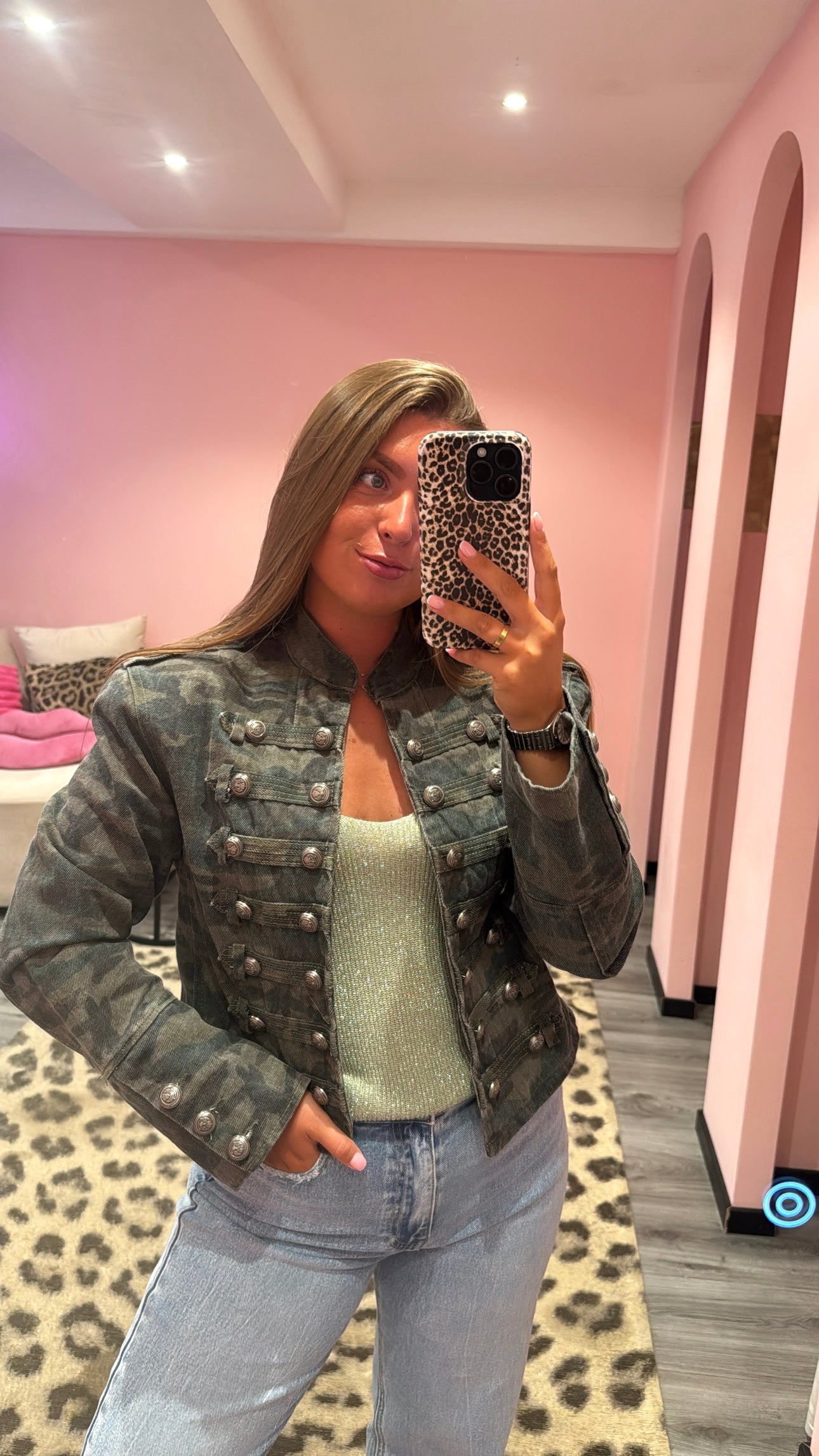 Military Chic Camouflage Jacket Army Green