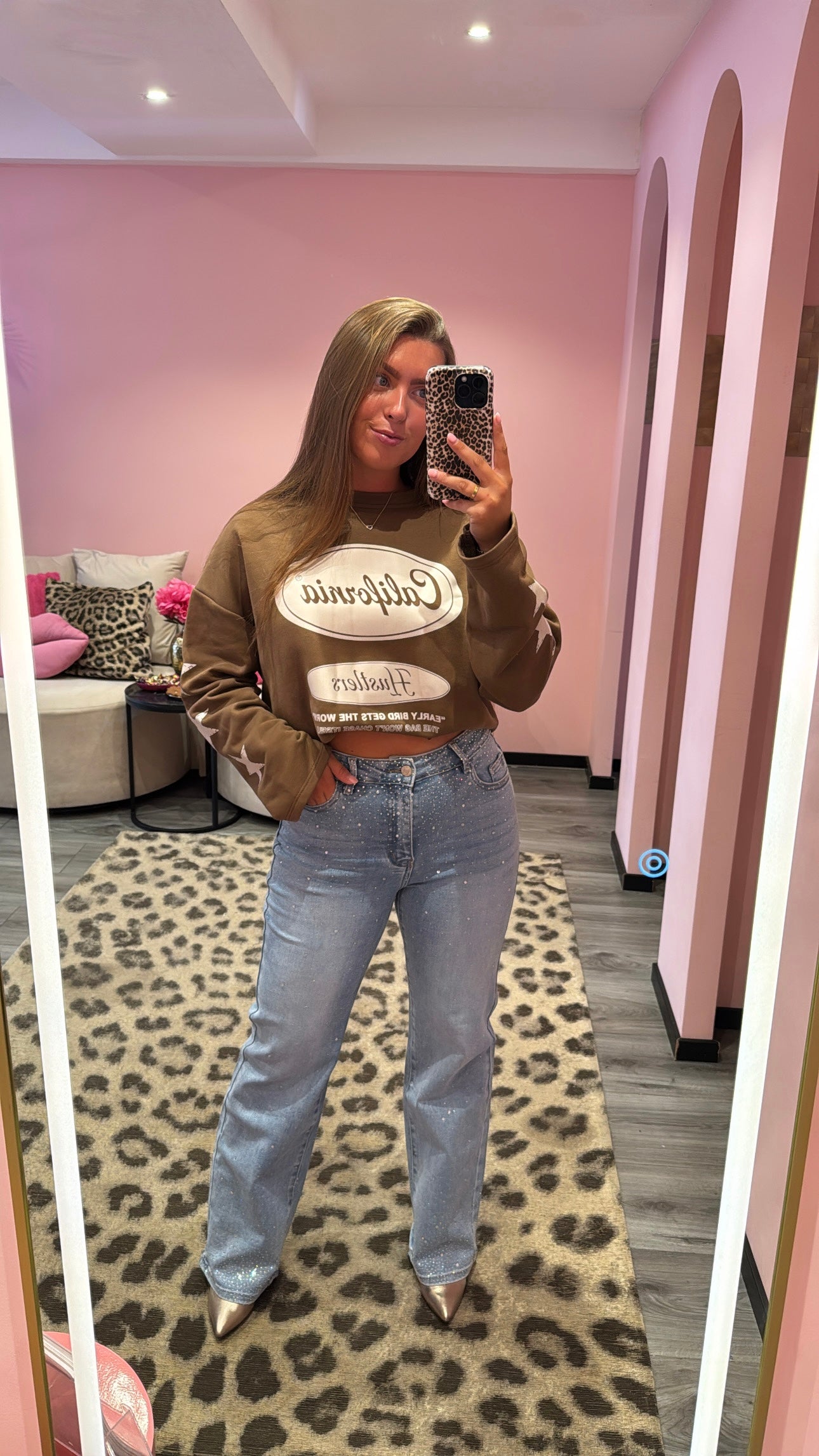 Wide Leg Strass Jeans Super Stretch 880-1