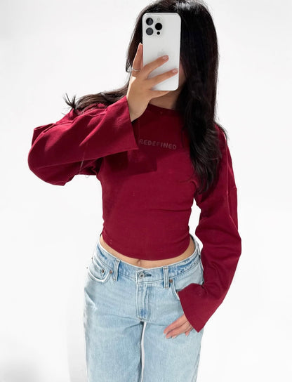 Redefined Top Burgundy ByMila