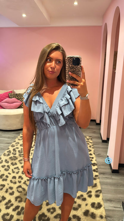 Ruffle Romance Jurkje Blauw