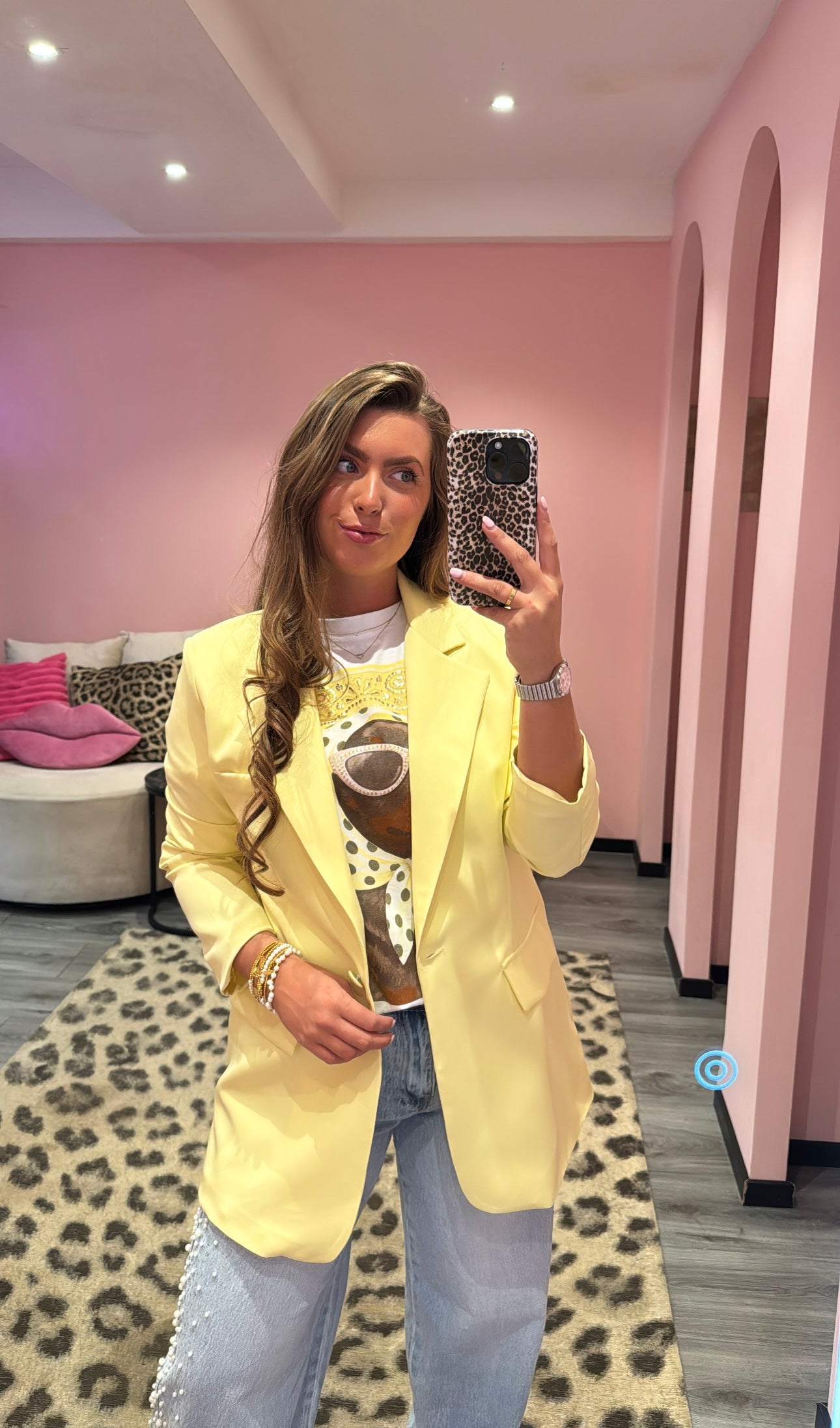 Boyfriend Blazer Geel