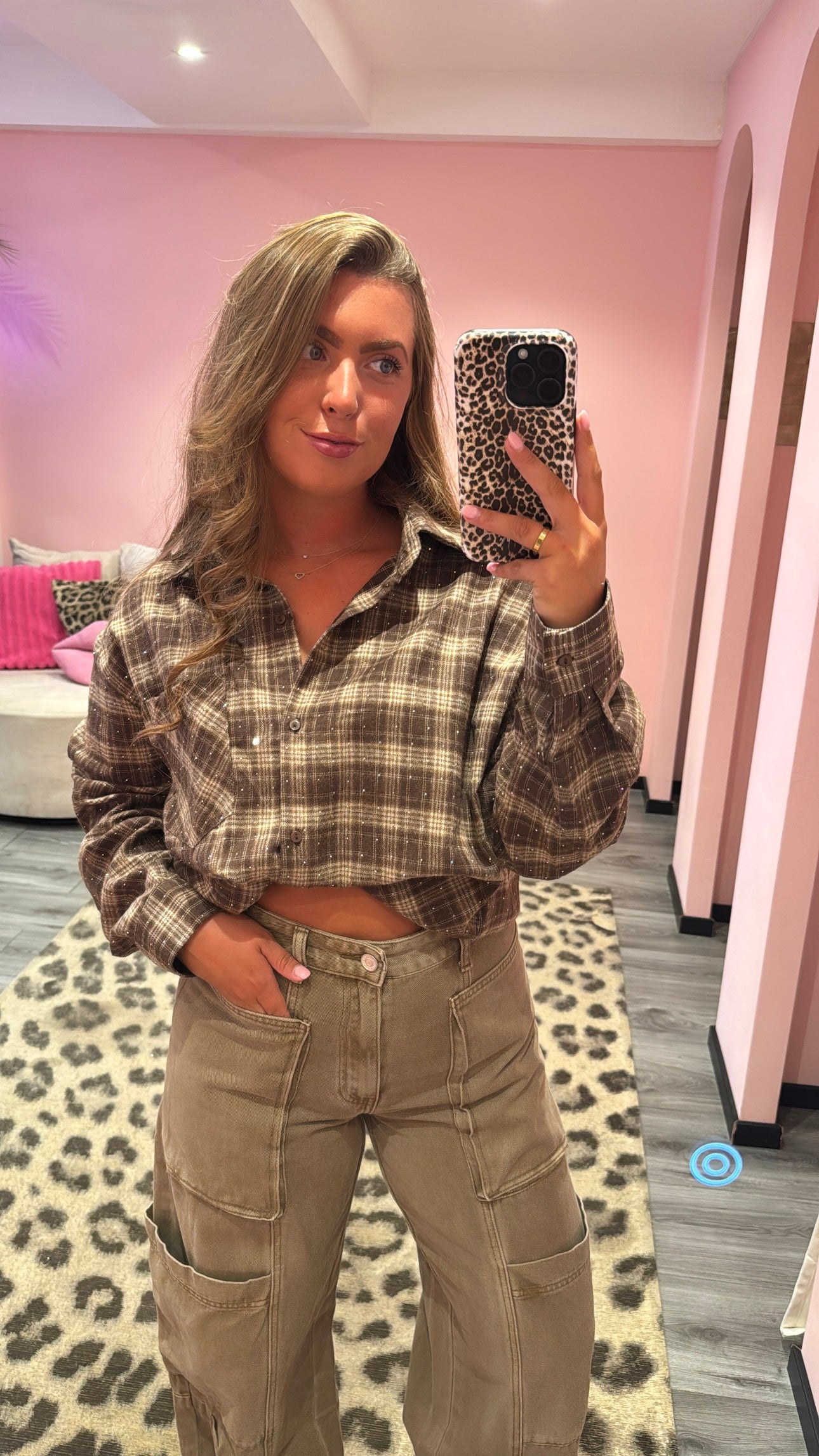 Bobby Flannel Sparkle Blouse Bruin