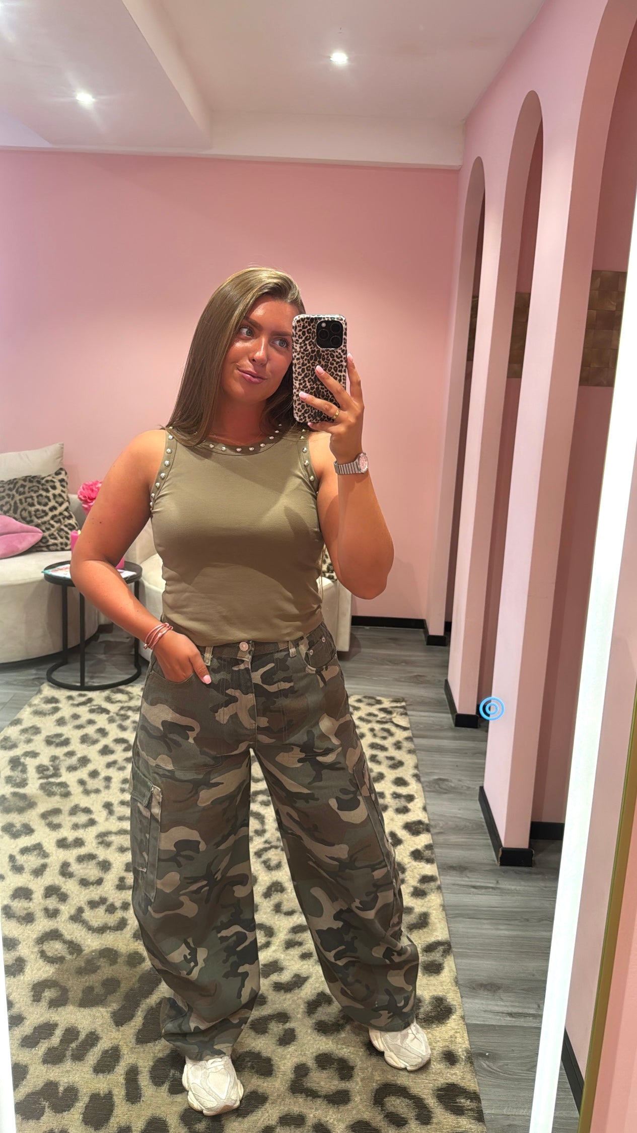 Camouflage Balloon Jeans 12259 Army Green