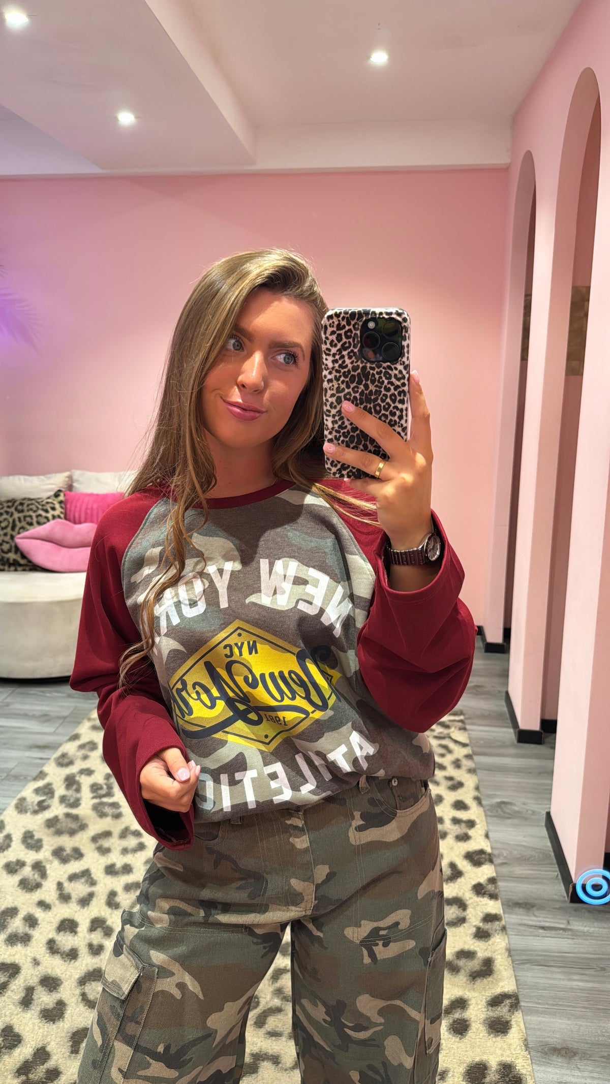 Camouflage Longsleeve New York Bordeaux