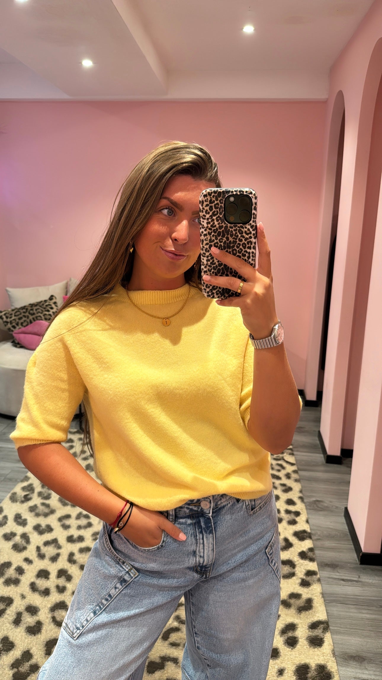 So Soft Knit Top Geel