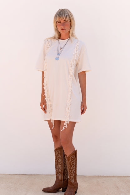 Nicole Fringe Dress Off White Moost Wanted