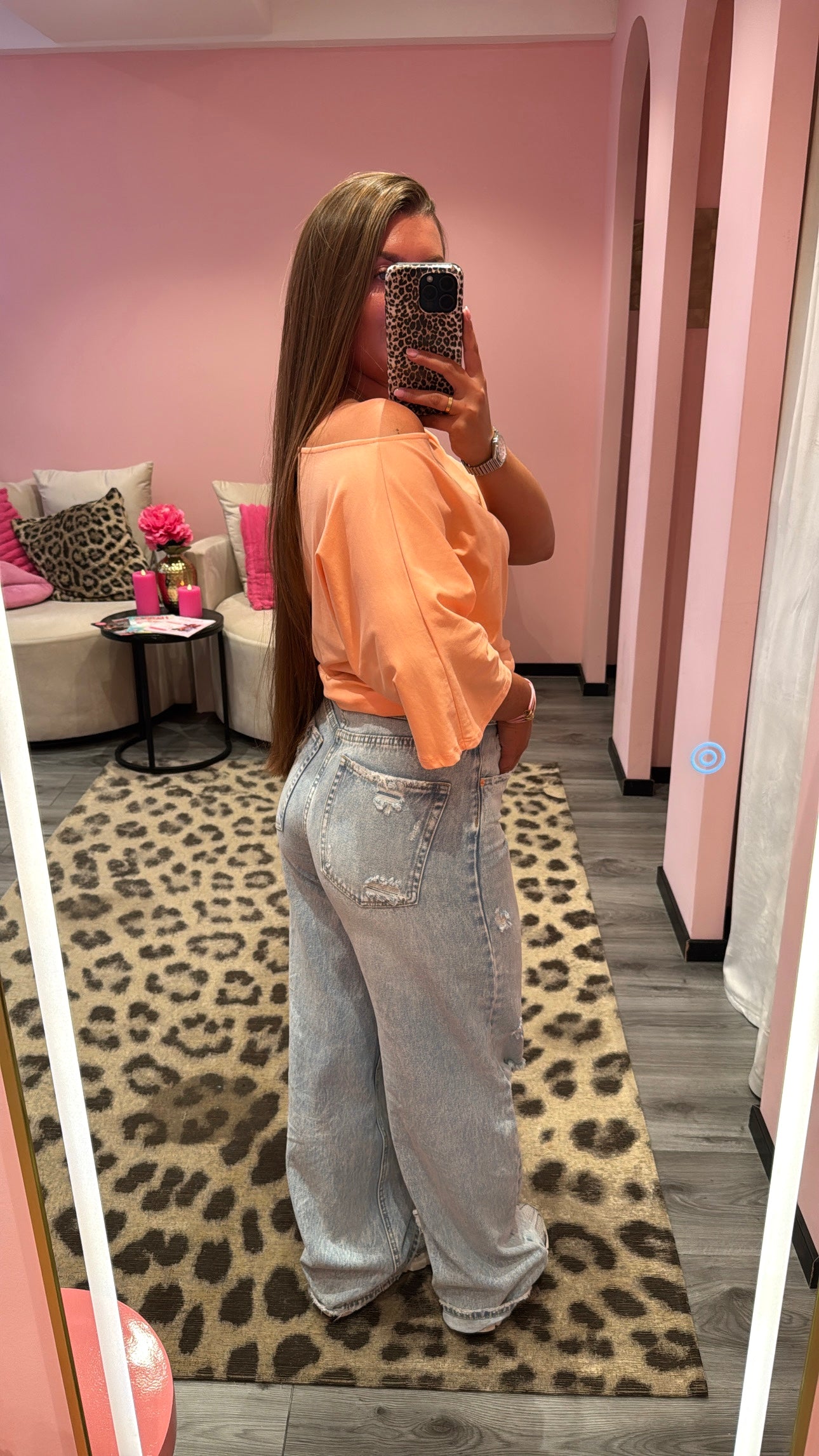Queen Hearts Jeans Folded Waist Wide Leg 3931-1
