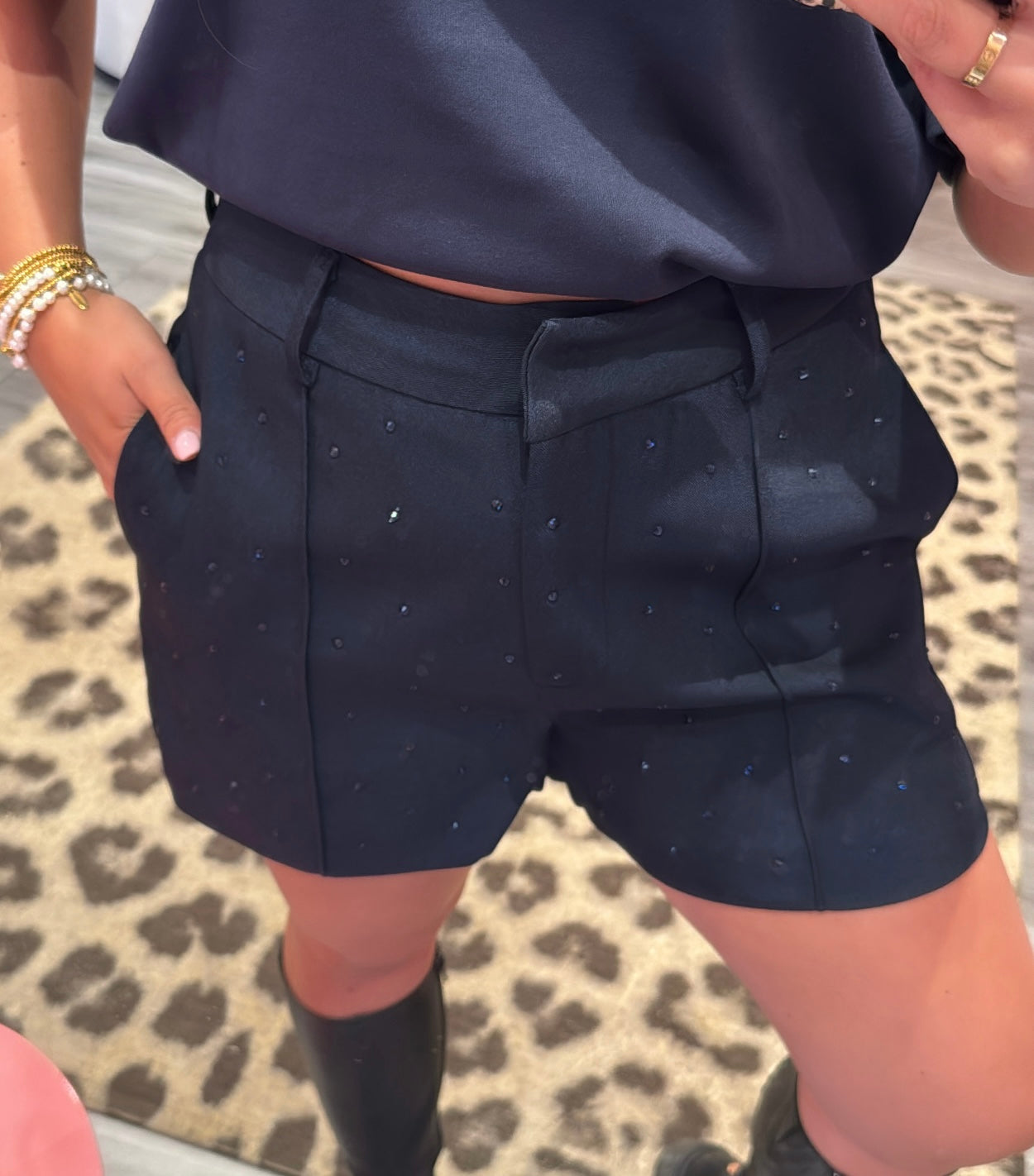 Ambika Strass Short Navy