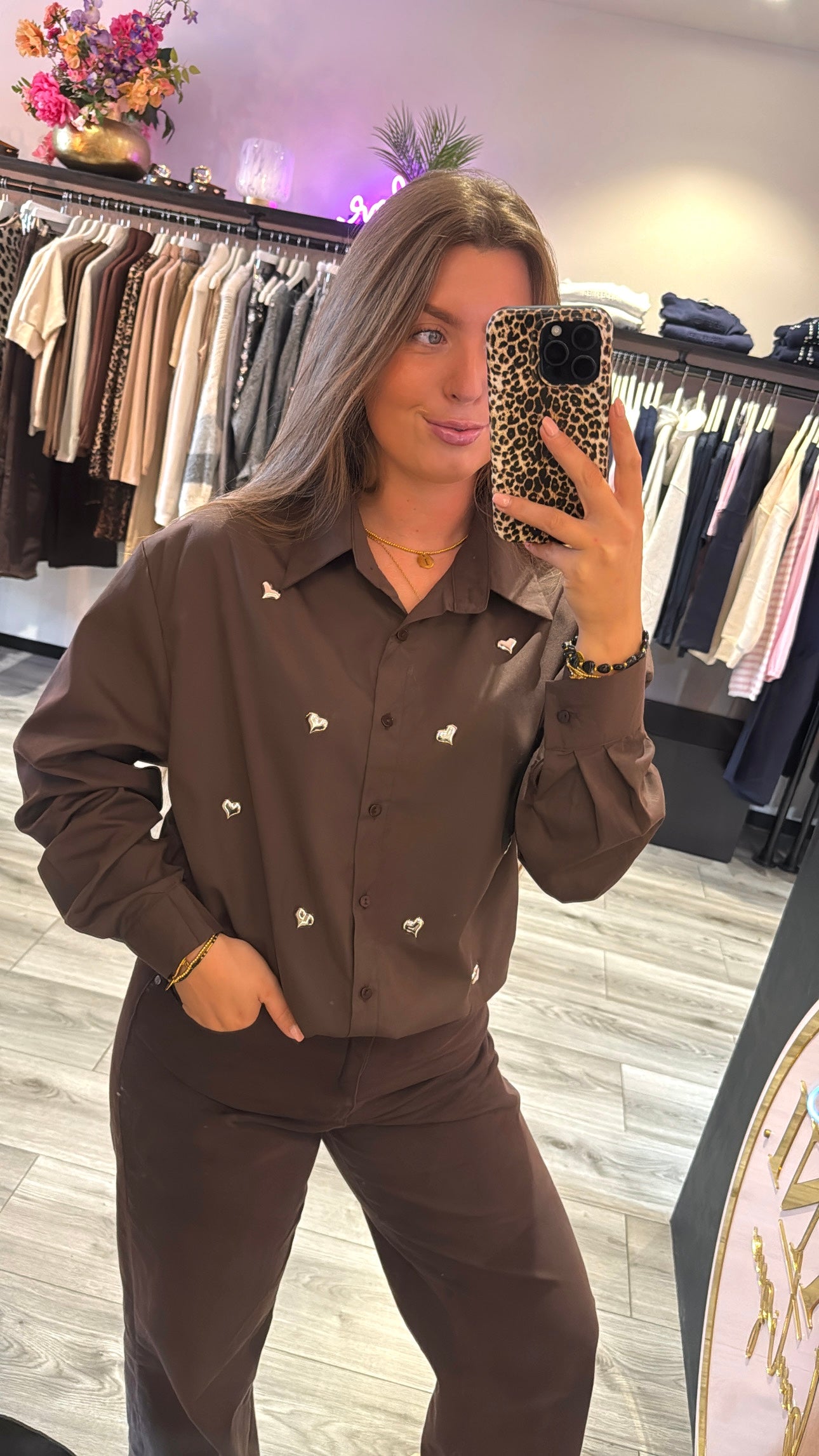 Hartjes Blouse Bruin