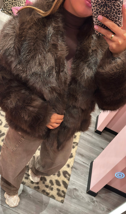Fenna Fur Jacket Brown 5602