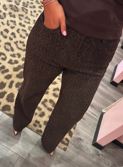 Leopard Jeans Bruin