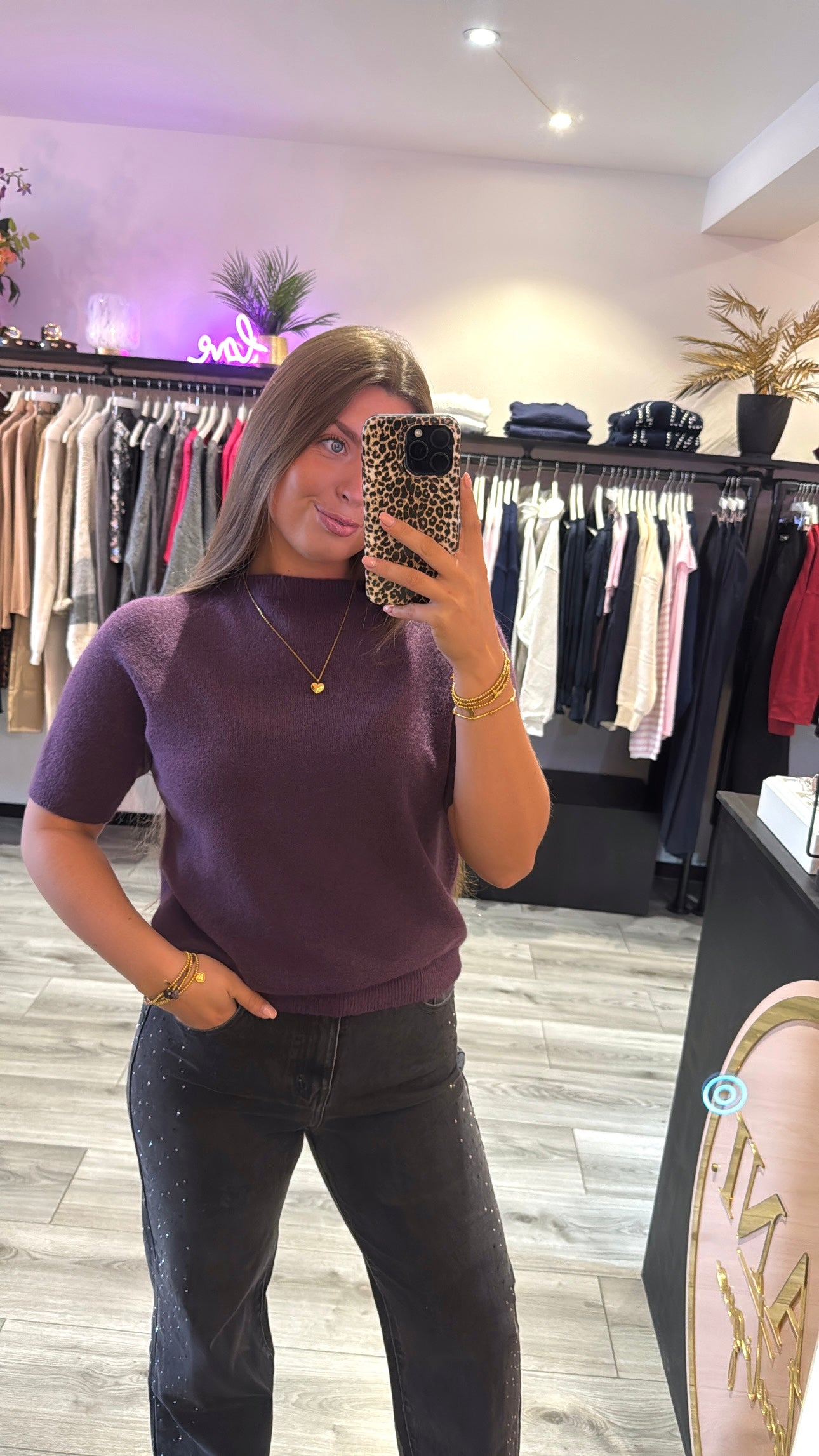 So Soft Knit Top Aubergine