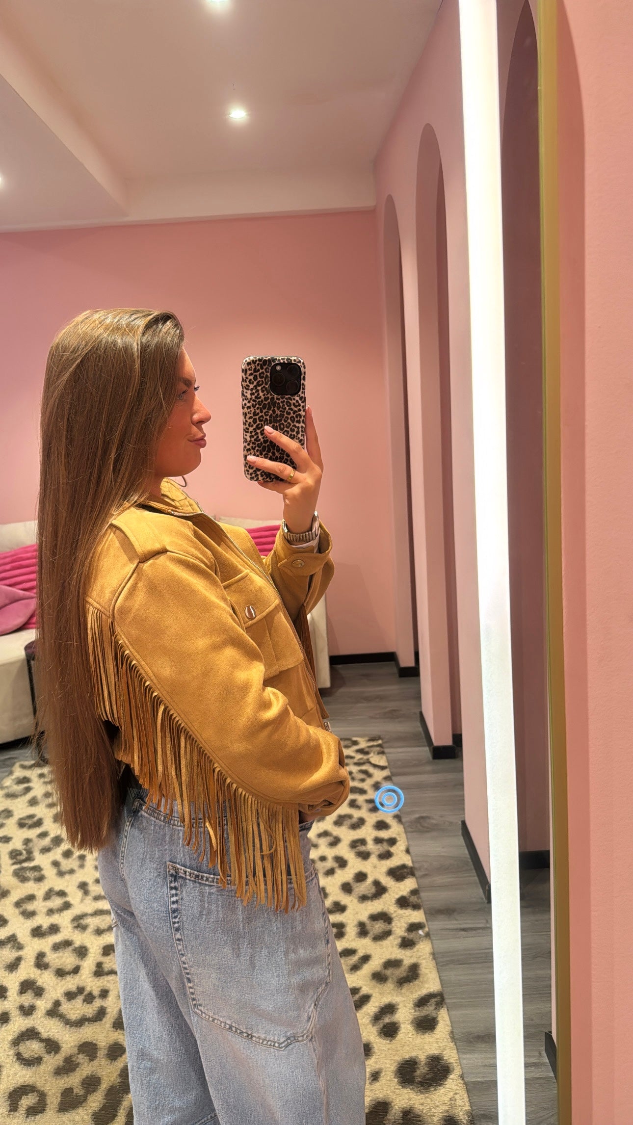 Ambika Fringe Jasje Cognac