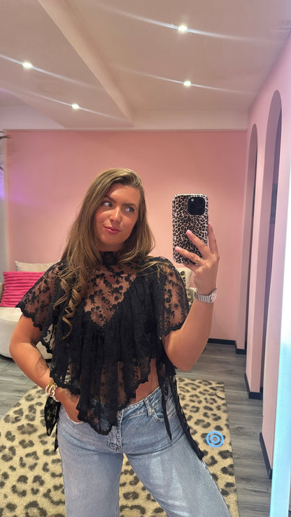 Boho Chic Lace Top Zwart