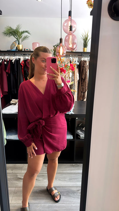 Playsuit Strik Bordeaux Rood