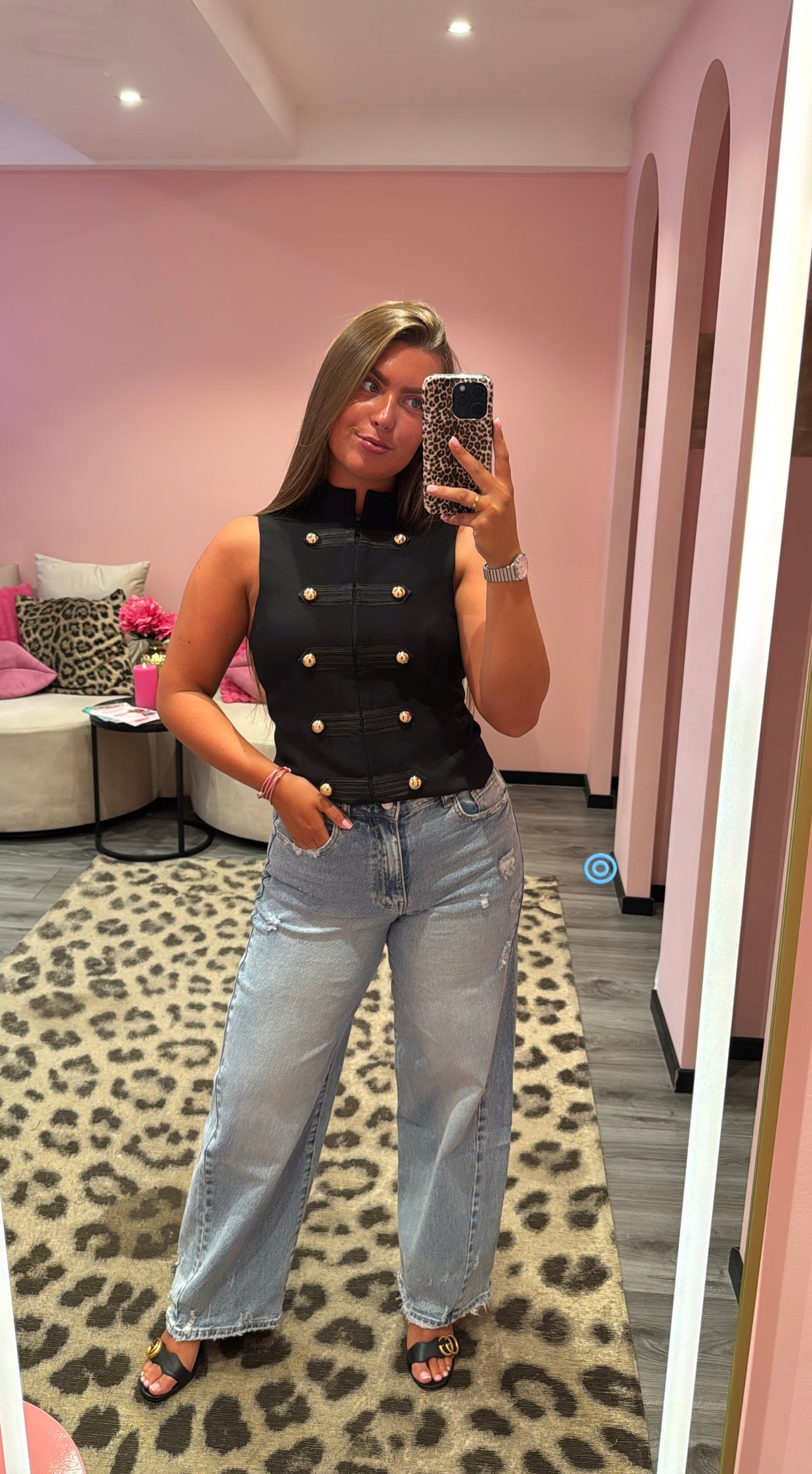 Queen Hearts Barrel Jeans Destroyed 3936