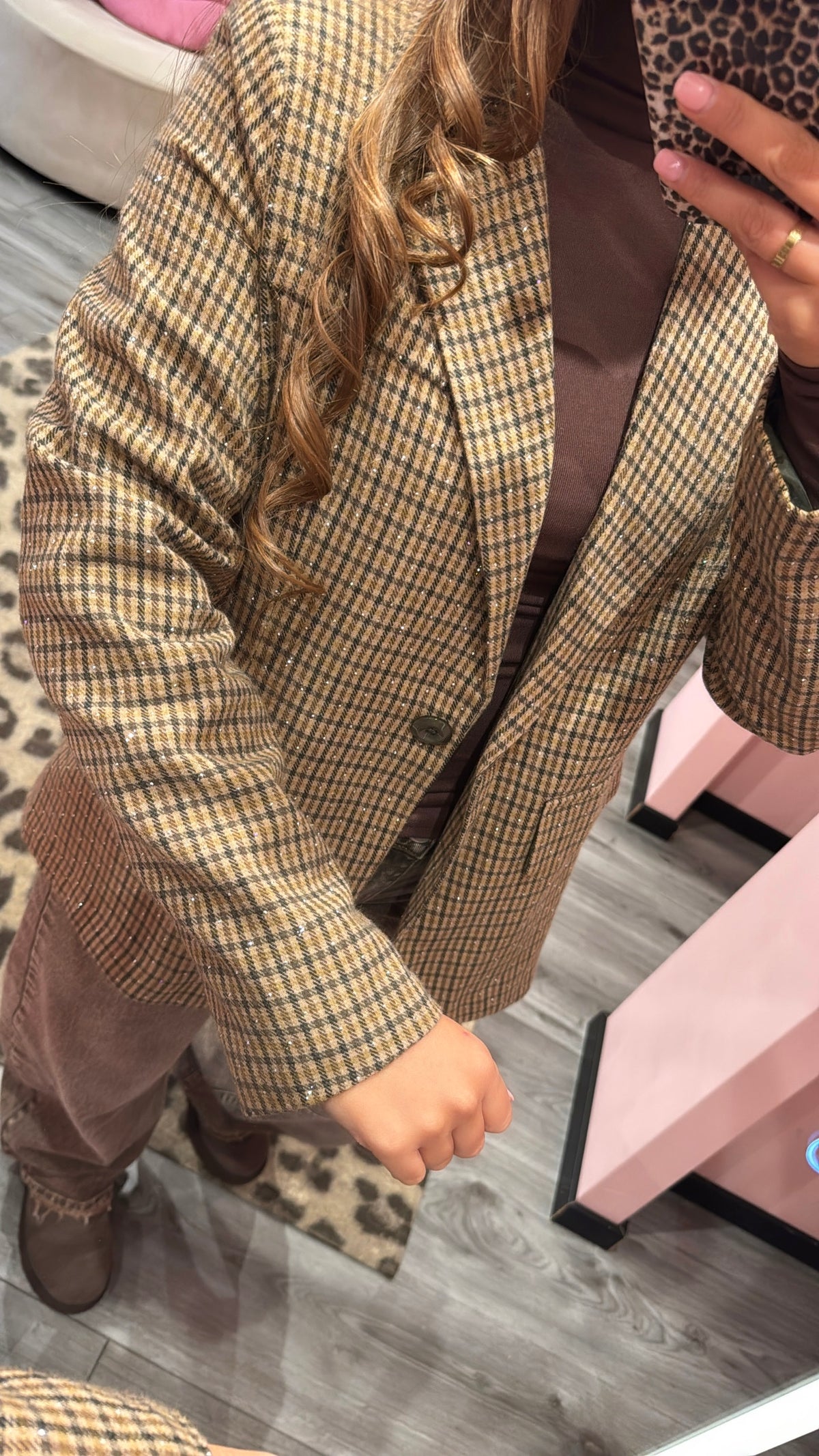 Sparkle Check Blazer Army/Bruin