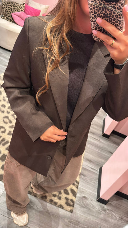 Luxe Blazer Strass Bruin