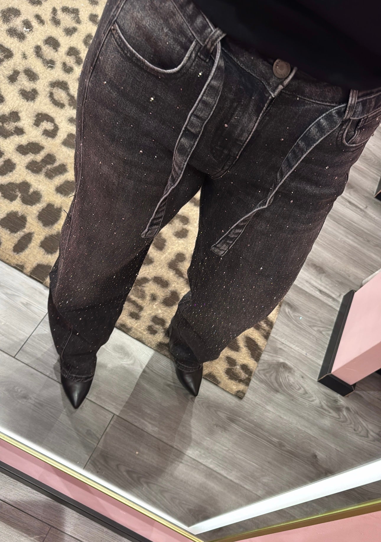 Balloon Fit Jeans Strass Zwart 8692-3