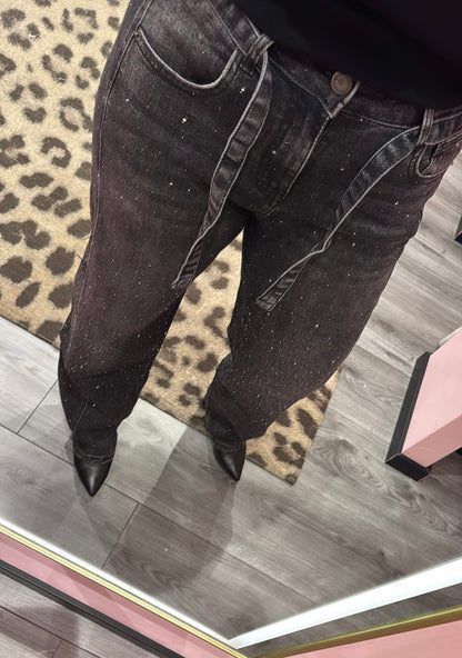Balloon Fit Jeans Strass Zwart 8692-3