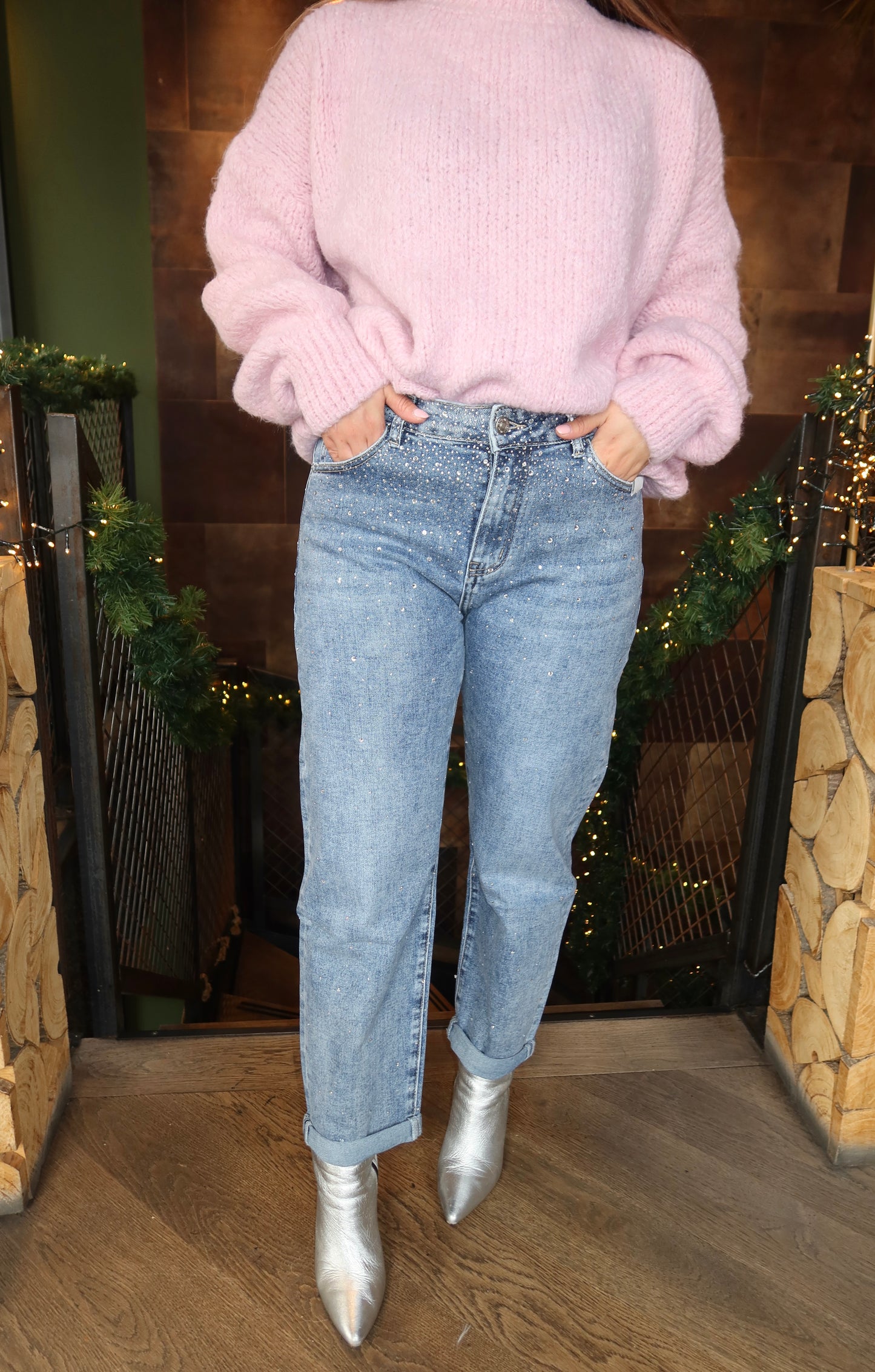 Balloon Jeans Strass Denim 8867