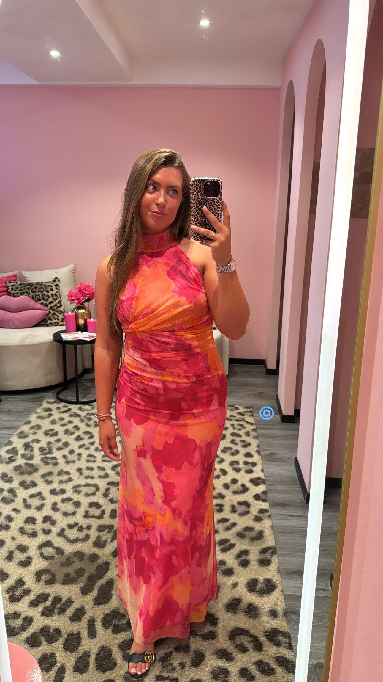 Sunset Mesh Maxi Dress