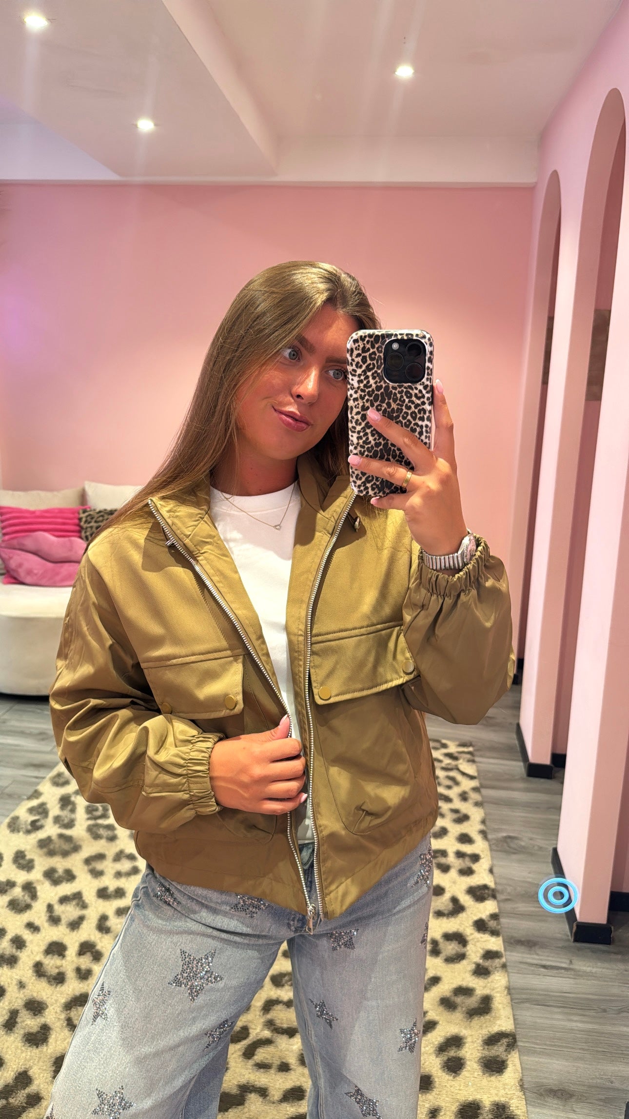 City Chic Bomber Jacket Khaki