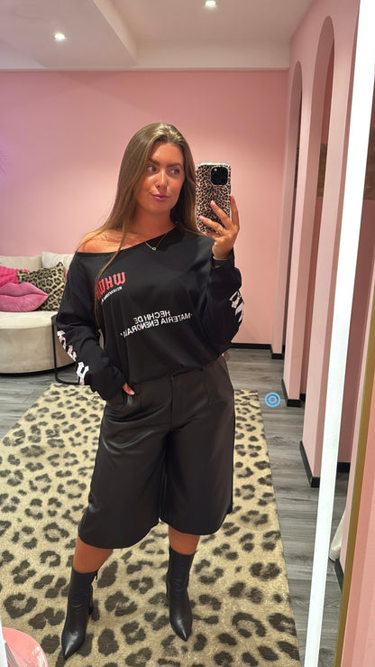Off Shoulder Longsleeve Zwart