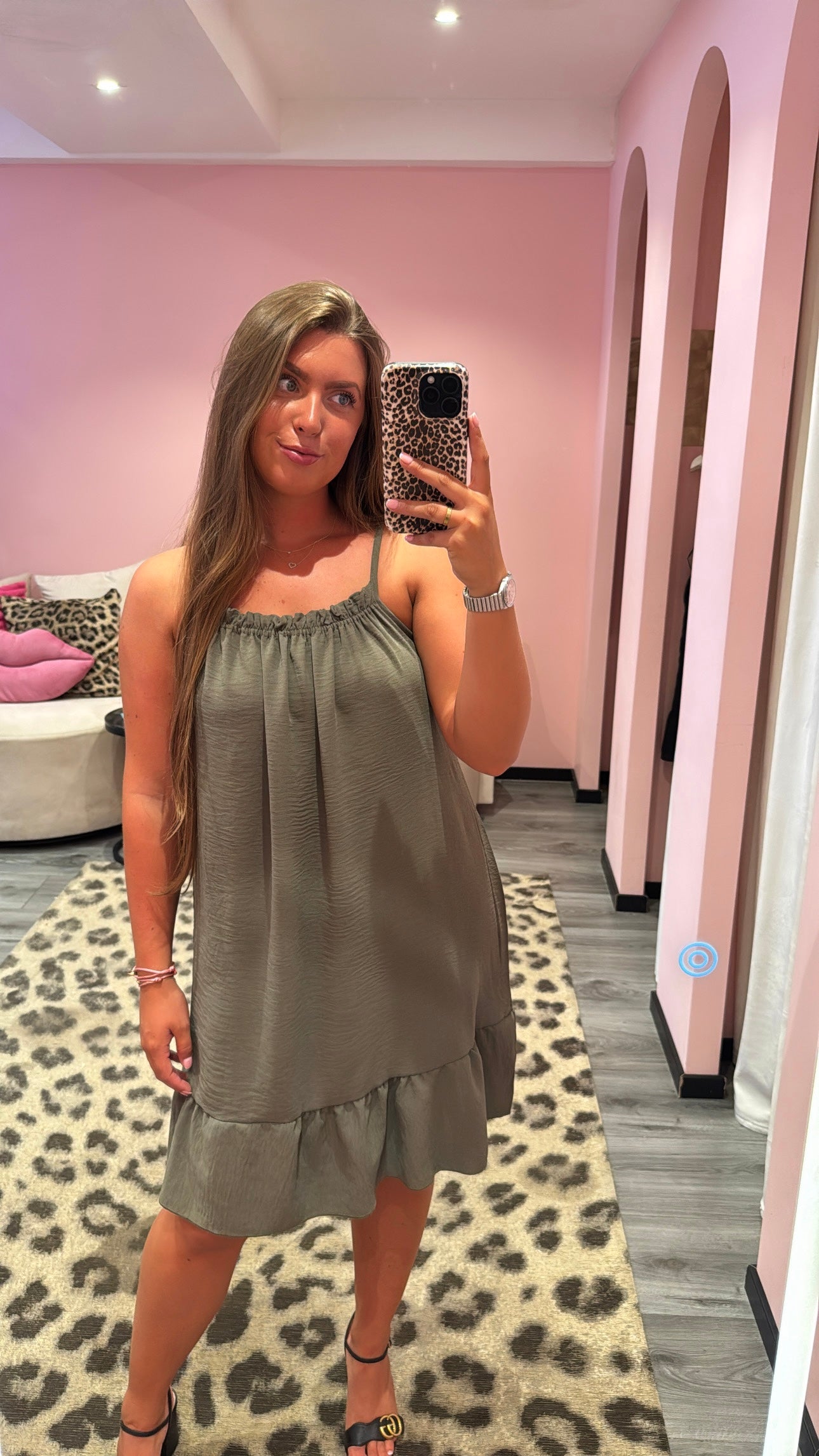 Summer Breeze Dress Zwart Army Groen