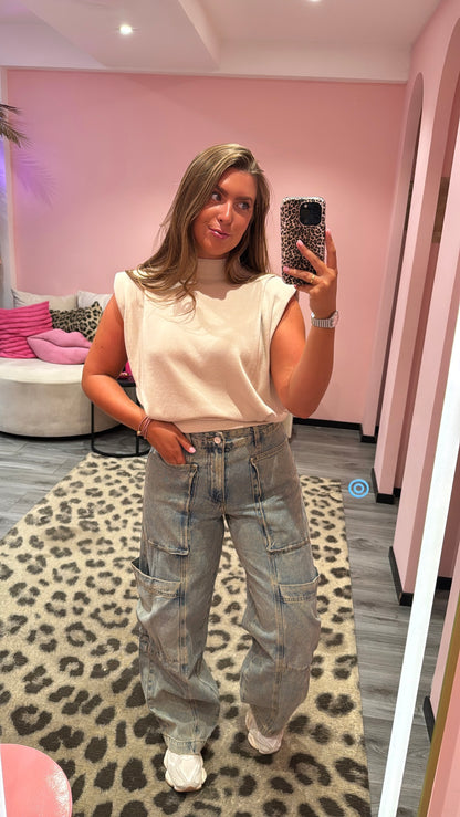 Queen Hearts Cargo Pocket Jeans 3938