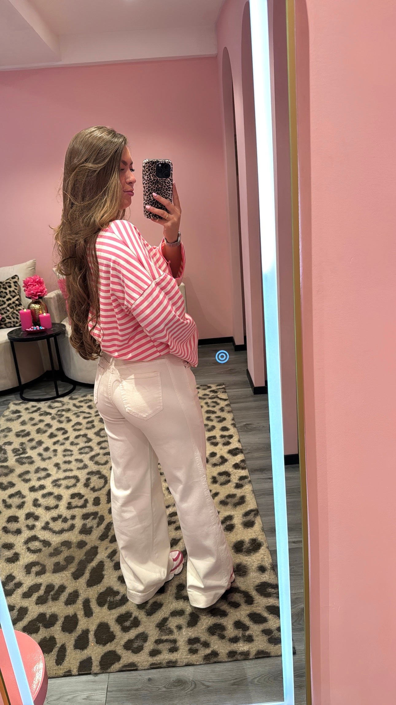 Wide Leg Jeans Beige 78335