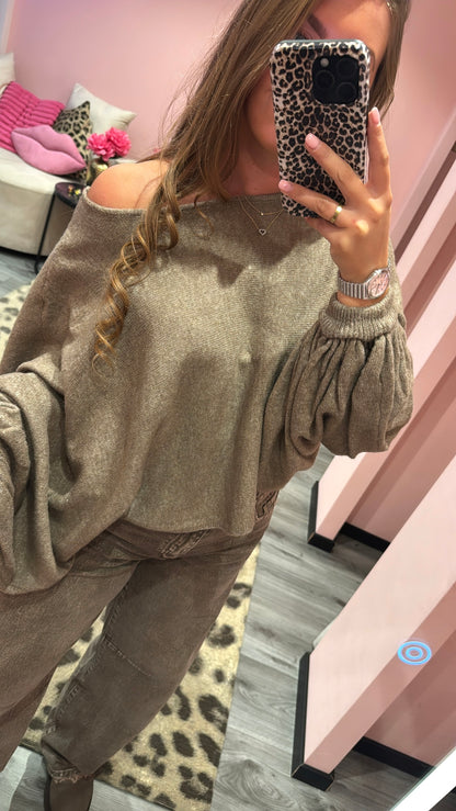 Cozy Balloon Knit Taupe