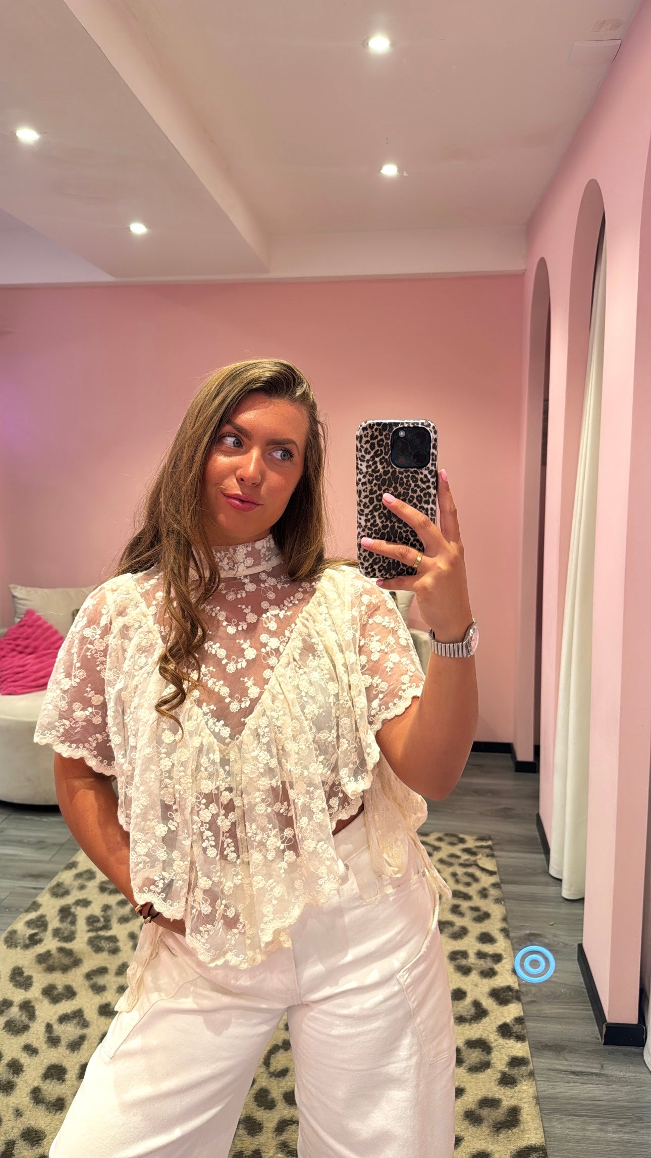 Boho Chic Lace Top Beige