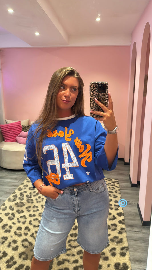 Baseball T-Shirt New York Kobalt