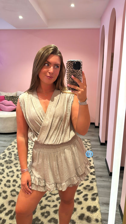 Loua Playsuit Studs Taupe
