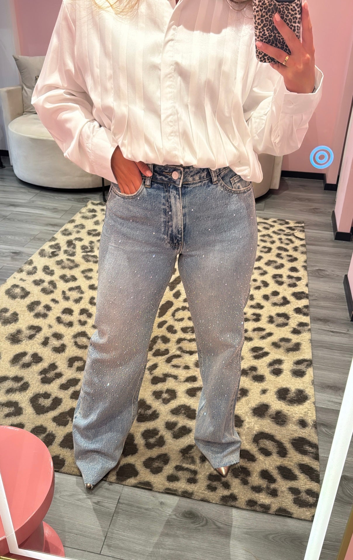 Wide Leg Jeans Queen Hearts Extra Lang 3908