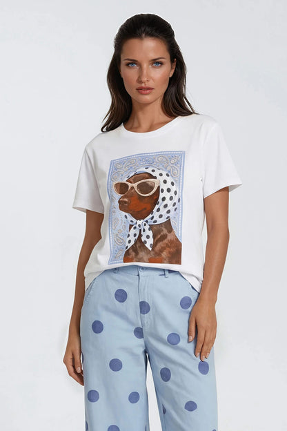 T-Shirt Dogue Paisley Blauw