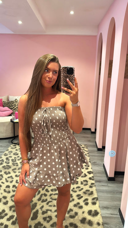 Playsuit Dots Taupe