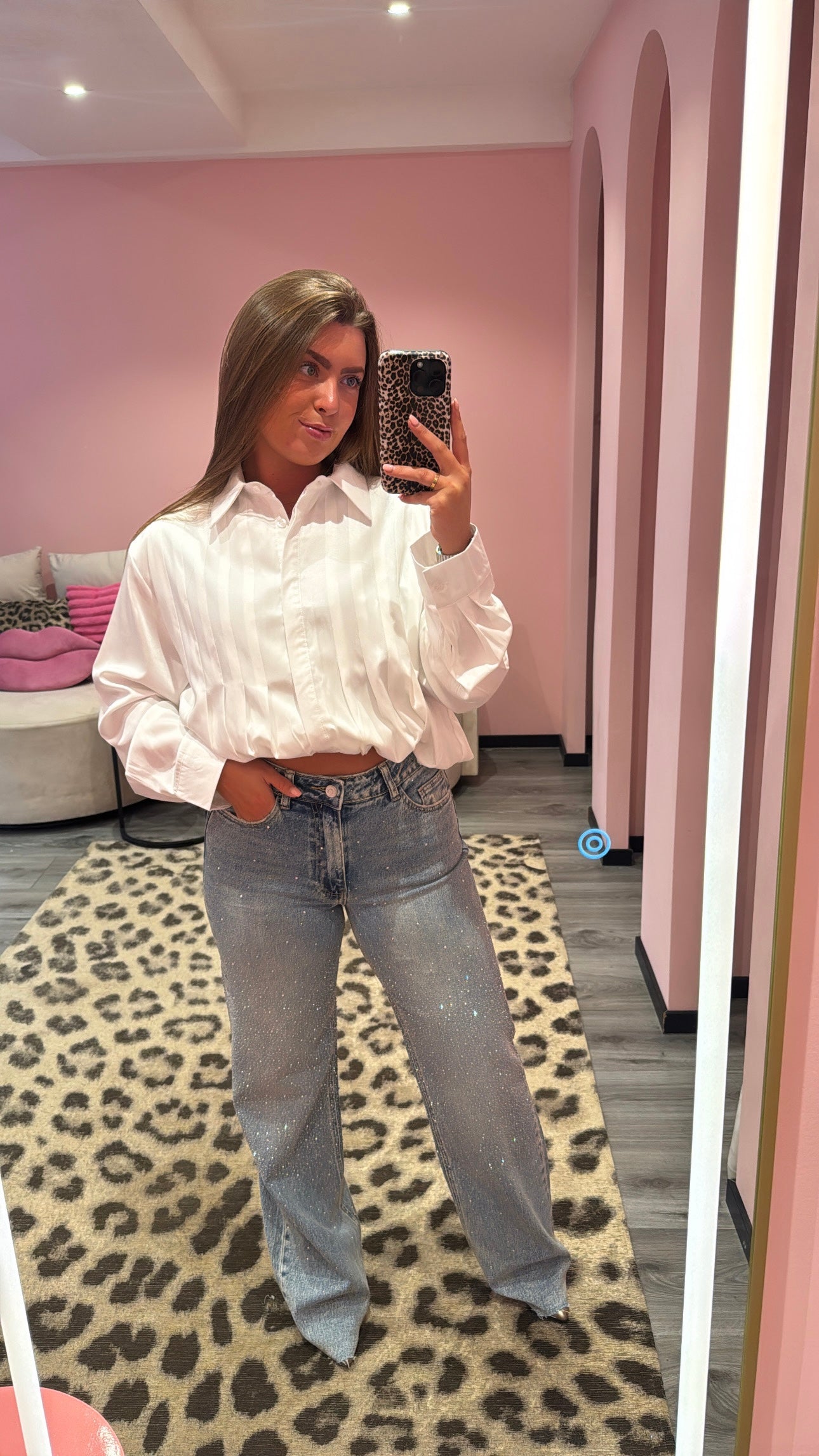 Wide Leg Jeans Queen Hearts Extra Lang 3908