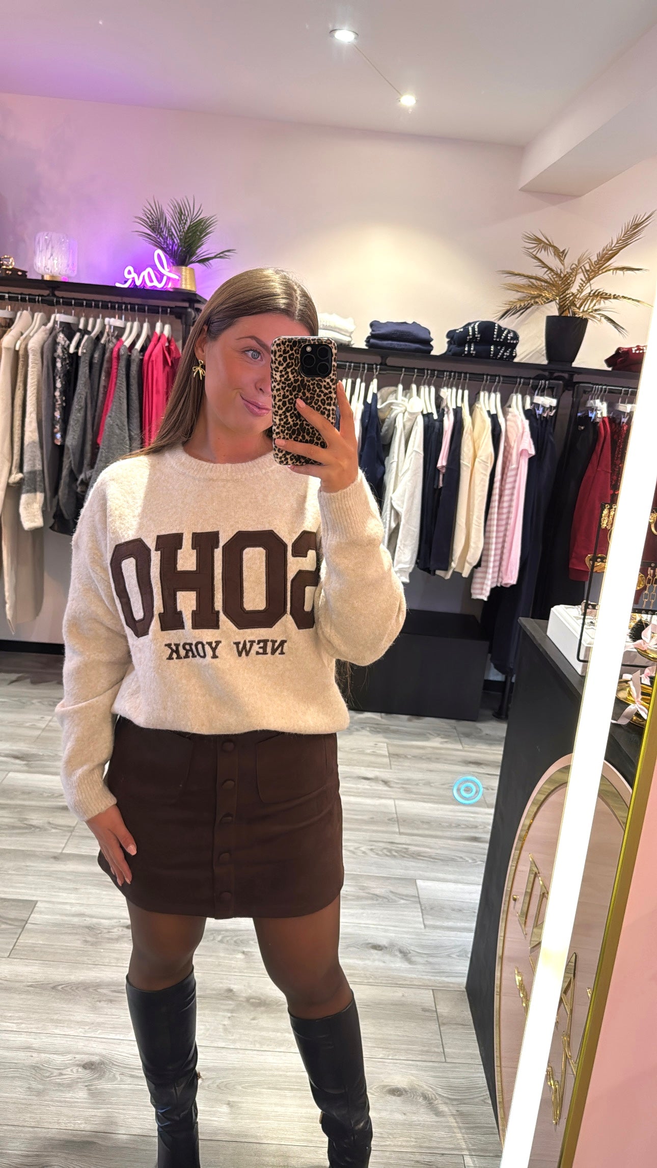 Knitted Soho Trui Beige/Bruin