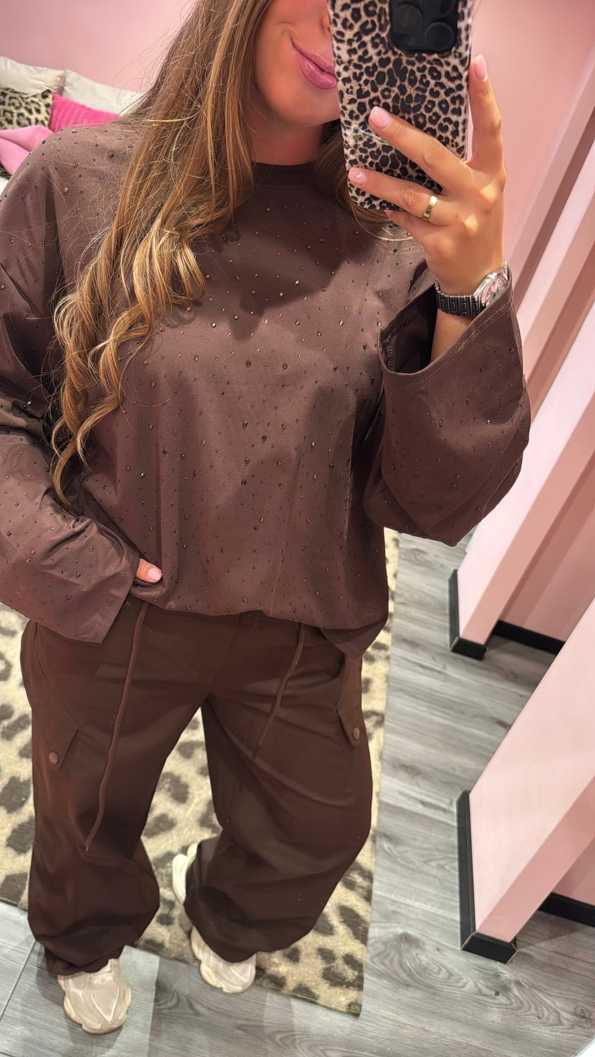 Strass Longsleeve Bruin 3414