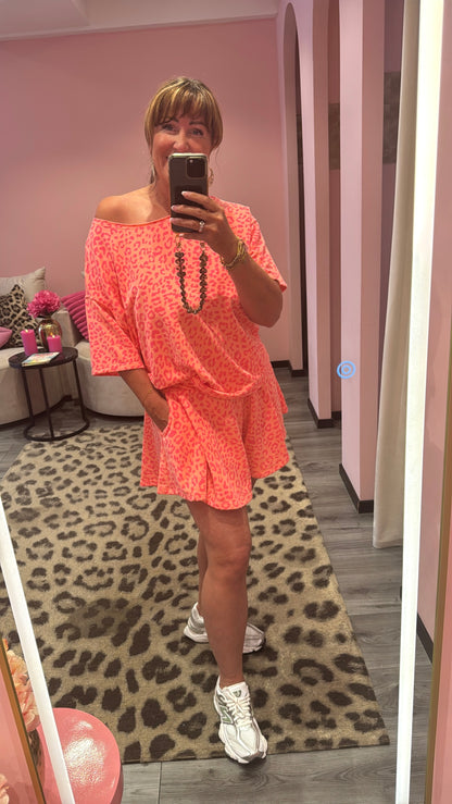 Summer Leopard Set Koraal
